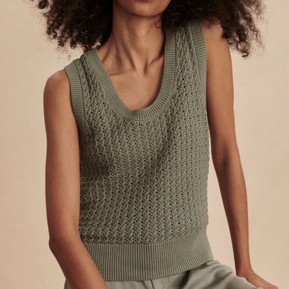 Varley Green Open Knit Tank